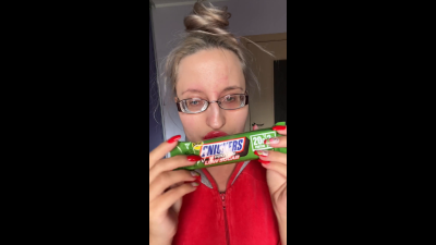 Giantess Big Lips Big Eyeglasses Asmreating Snickers Protein Bar