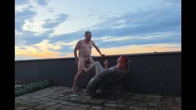 Rosa Molotov And Faith- Gym Training Part 3- On The Terrace Ballbusting And JOI In Leggings