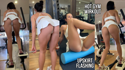 Hot Gym Workout & Upskirt Flashing