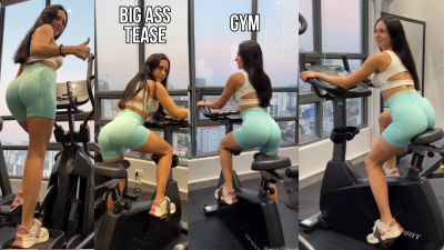 Brunette Big Ass Tease In Gym