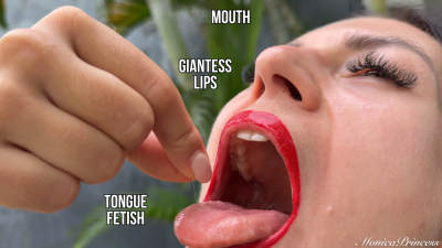 Giantess Lips, Mouth, Tongue Fetish 4k
