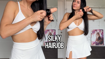 Silky Hairjob Fantasy- My Long Hair Fucks Your Cock