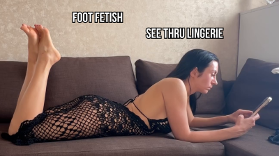 See-Thru Lingerie Dress & Foot Tease