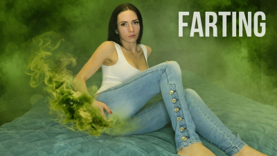 Farting In Blue And White Jeans