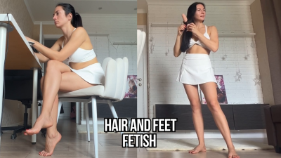Hair W**** Around Your Cock While My Feet Tease You