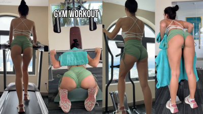 Big Ass Workout In Tight Shorts With Hot Close-Ups