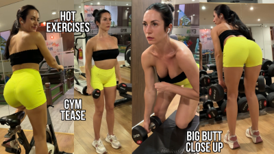 Horny Fitness Babe: Close-Up Ass Workout