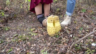 Playing With A Brush Between Wet Feet