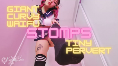 Giant Curvy Waifu Stomps Tiny Pervert