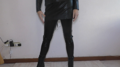 Leather Outfit Posing And Legjob