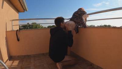 He Licks My Asshole And Pussy And Then He Fingerfucks Me On Balcony | 4K