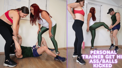 Goddess Kiffa- Mean Gym Girls Kick Trainer Balls Hard And Walk All Over Him- Lauren- Ballbusting- Foot Domination- Female Domination- Femdom- Kick- Cbt- Bondage