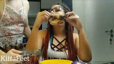 Part 2 Kiffa's Domestic Slave Humiliation With Face Slapping, Foot Slapping And Stinky Feet Worship