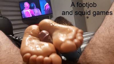 A Footjob While I Watch Squid Game