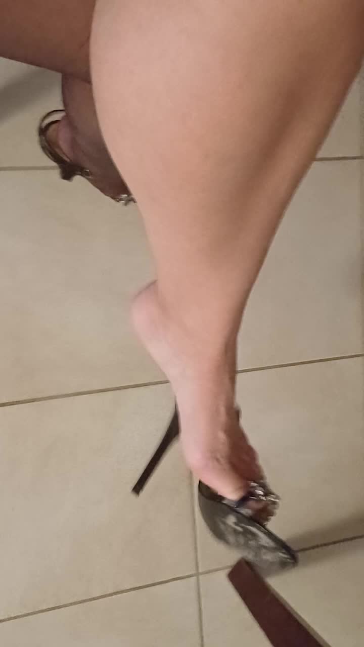 One Stocking, One Bare Leg POV Dangling Tease"
