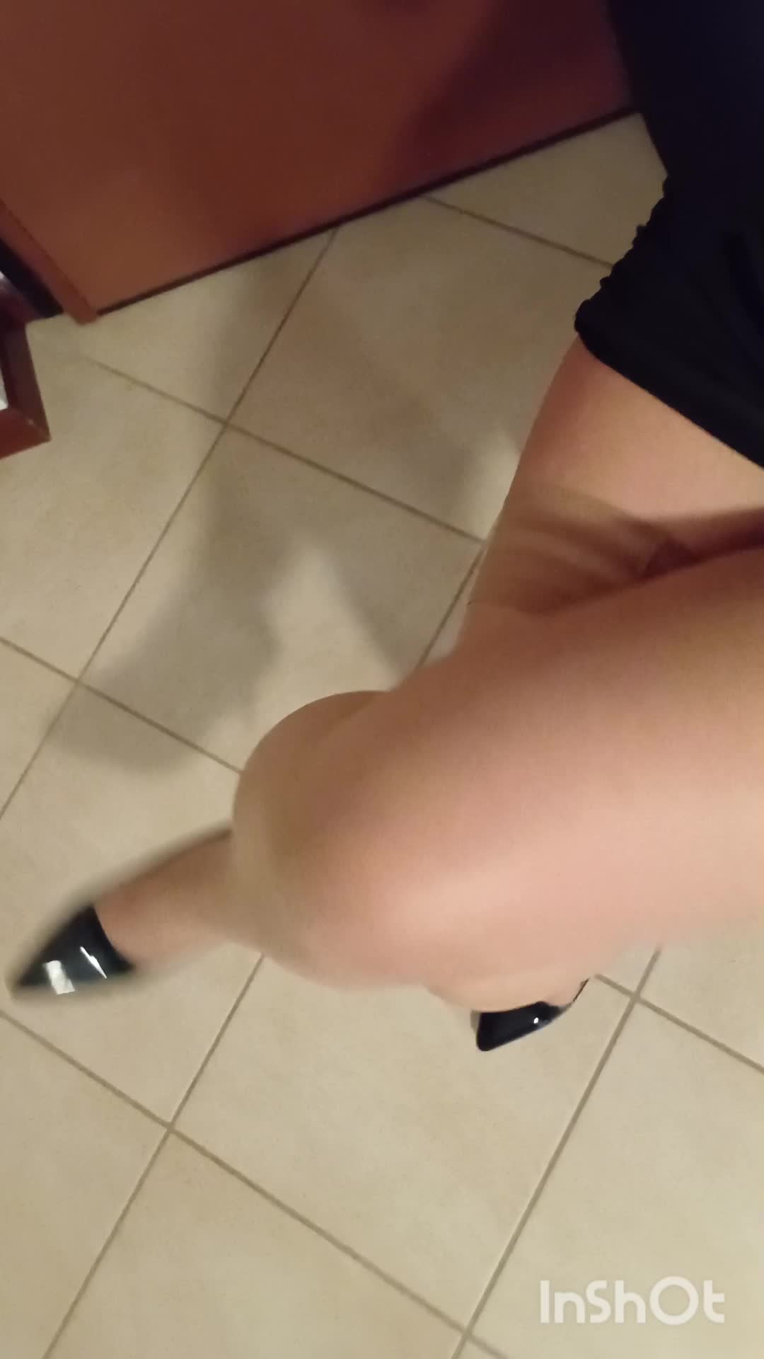Nude Stockings & Black Heels- Powerful Leg Tapping Tease