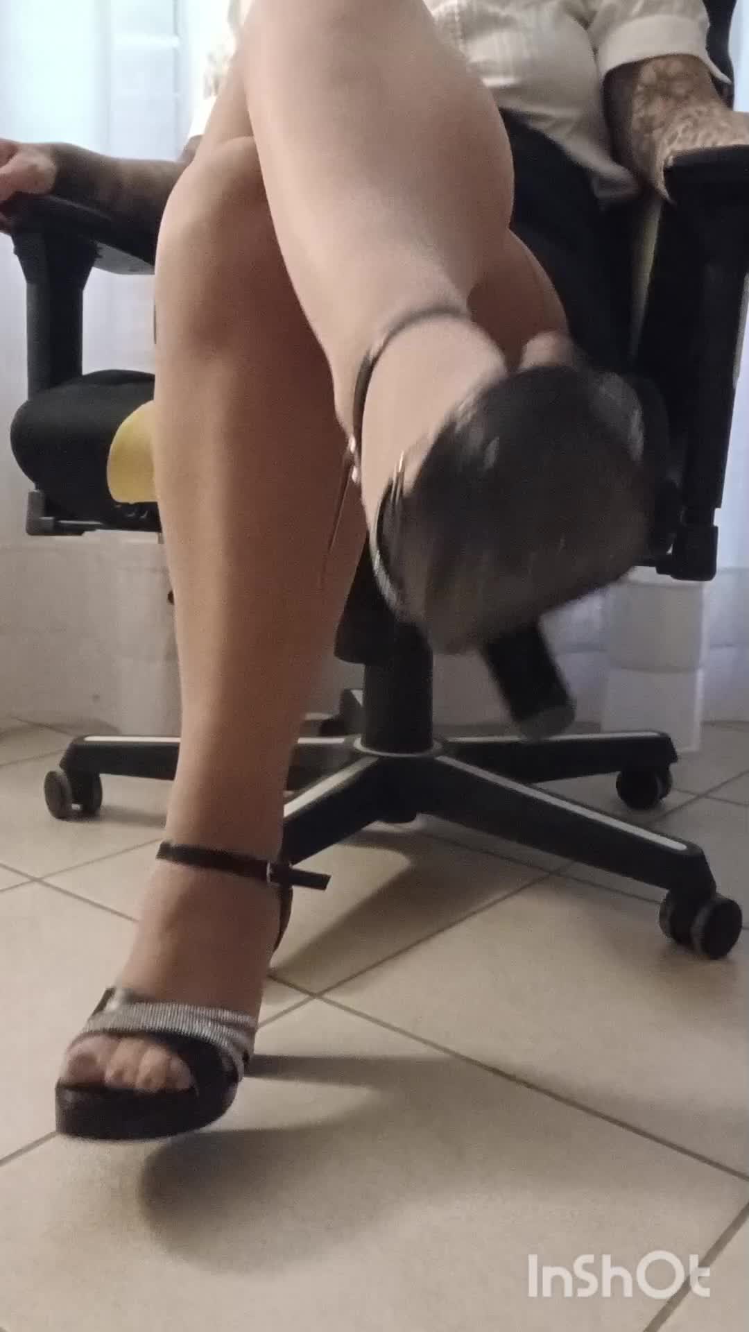 Classic Nude Nylon Leg Tease In Sandals