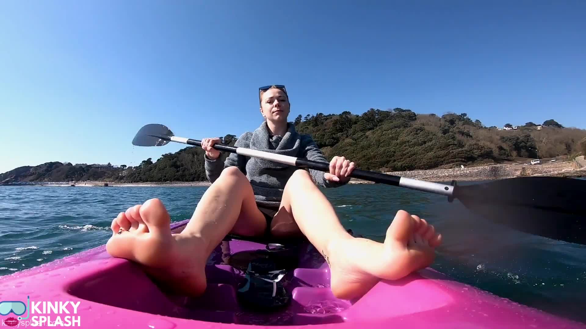 Bare Feet JOI Kayak Tease - Risky Outdoor Soles In Public