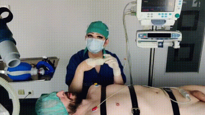Strict Doctor Punishes Patient With Breath Play, Nipple Play And A Gloved Handjob
