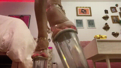 8 Inch Clear Heels, Pretty Arched Feet, Strong Legs To Step On You