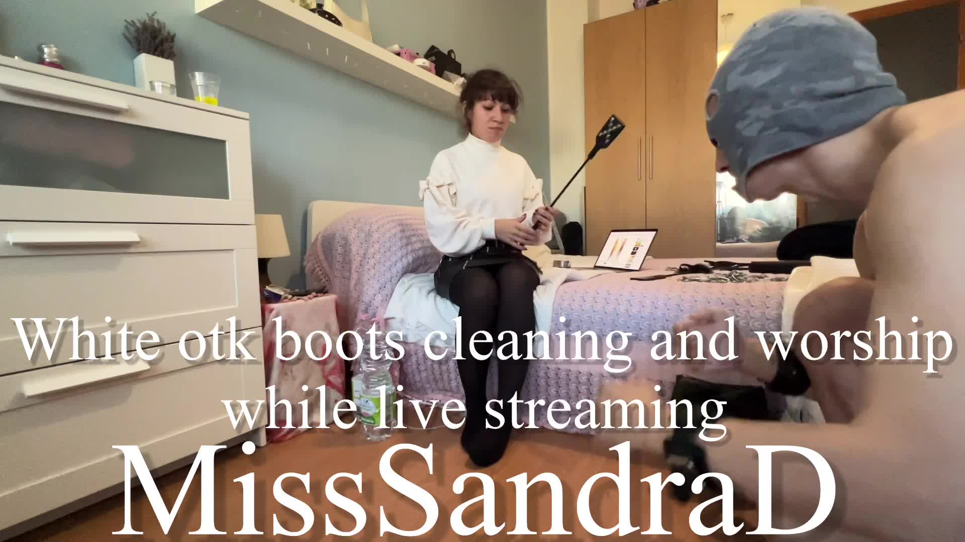 White Otk Boots Cleaning And Worship While Live Streaming Full Clip