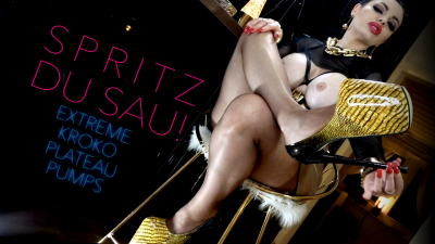 Spritz Du Sau! Extreme Kroko Plateau Pumps