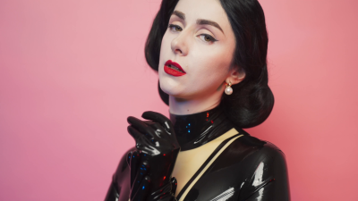 Goddess Enjoys Black Latex Catsuit