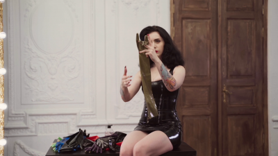 Fitting Gold Latex Gloves ASMR