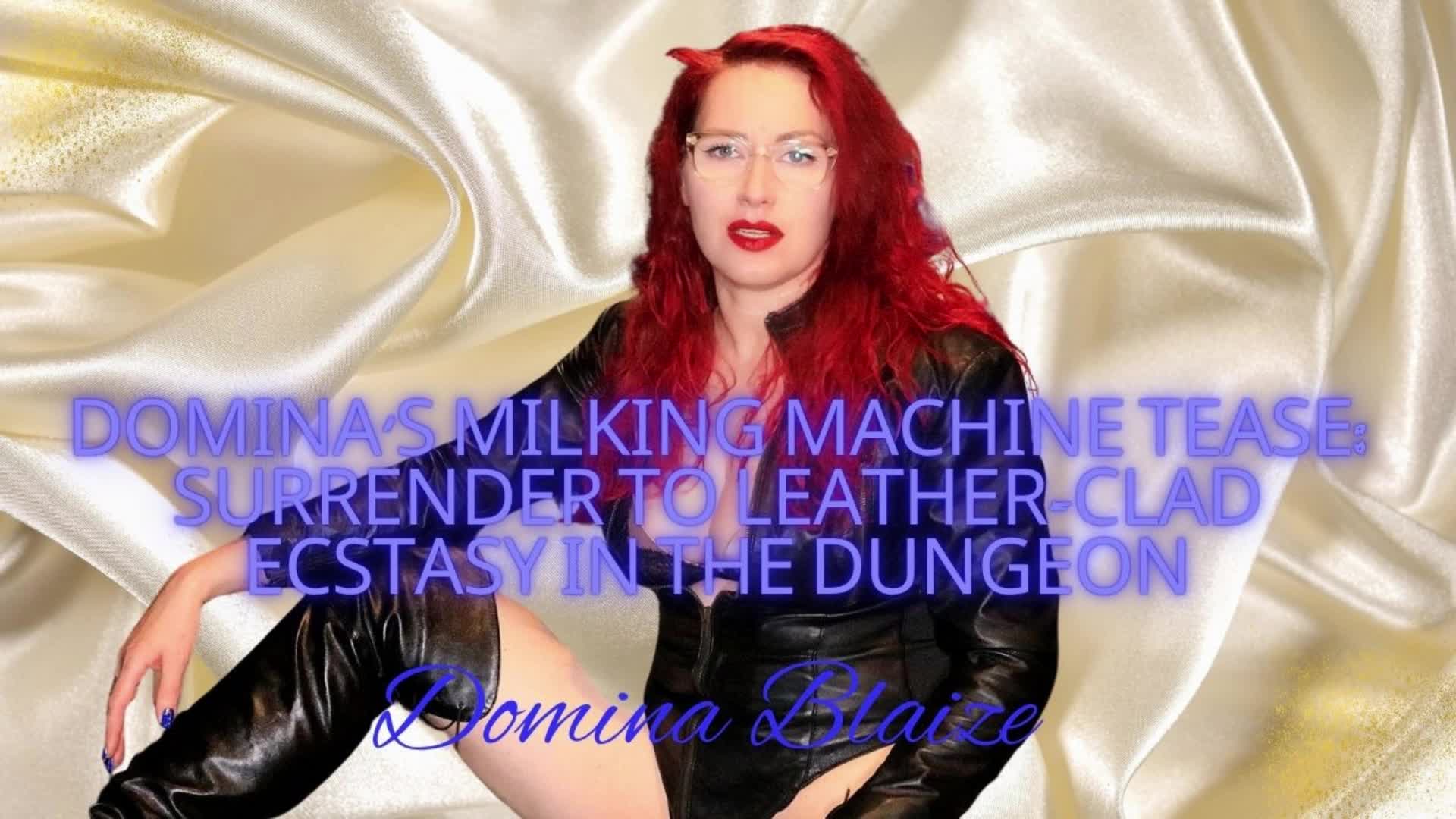Domina's Milking Machine Tease: Surrender To Leather-Clad Ecstasy In The Dungeon
