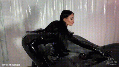 Latex Bondage And Teasing In Rubber Vacbed | Evilwoman