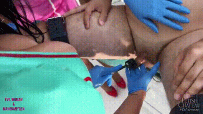 Ruined Orgasm And Cum Eating Treatment By 2 Latex Doctors