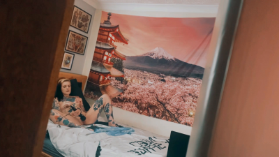 Spying On Tattooed Step-Sister Masturbating
