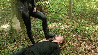 Trampling And Boot Worship In The Woods Close-Up