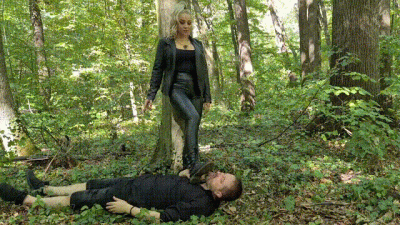 Goddess Samariel Boot Worship And Trampling In The Woods