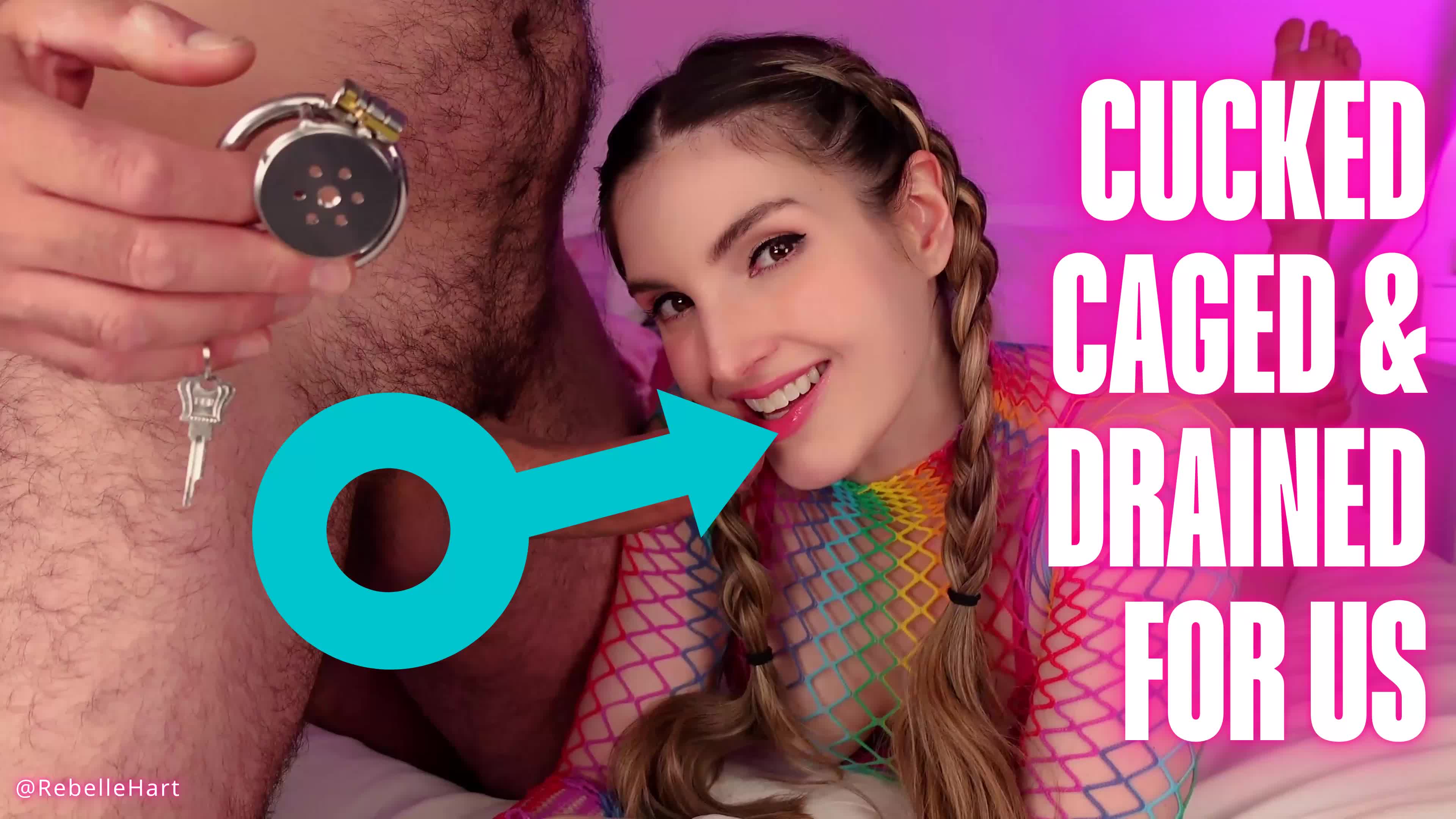 Cucked, Caged, And Drained For Us- Chastity Cuck POV BJ With Rebelle Hart