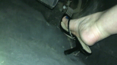 Blue Sparkle Toes Pedal Pumping Floor View
