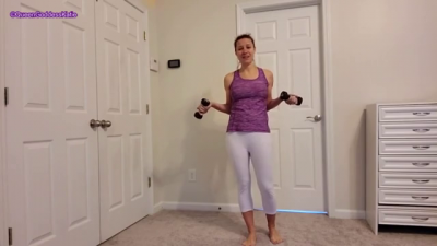 MILF Topless Thong Triceps Workout
