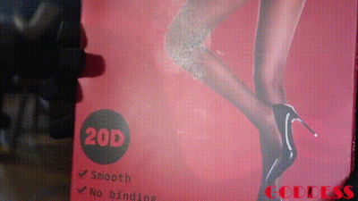 Hava Black Reinforced Pantyhose & Bare Feet/Toes & Satin Gloves