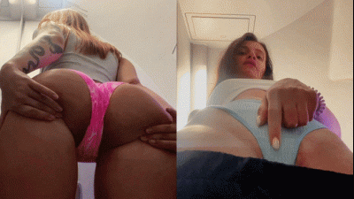 Public POV Femdom In Airplane By Mistresses Kira And Sofi