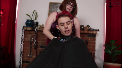 Leather Bondage Cape Haircut Tease And Denial