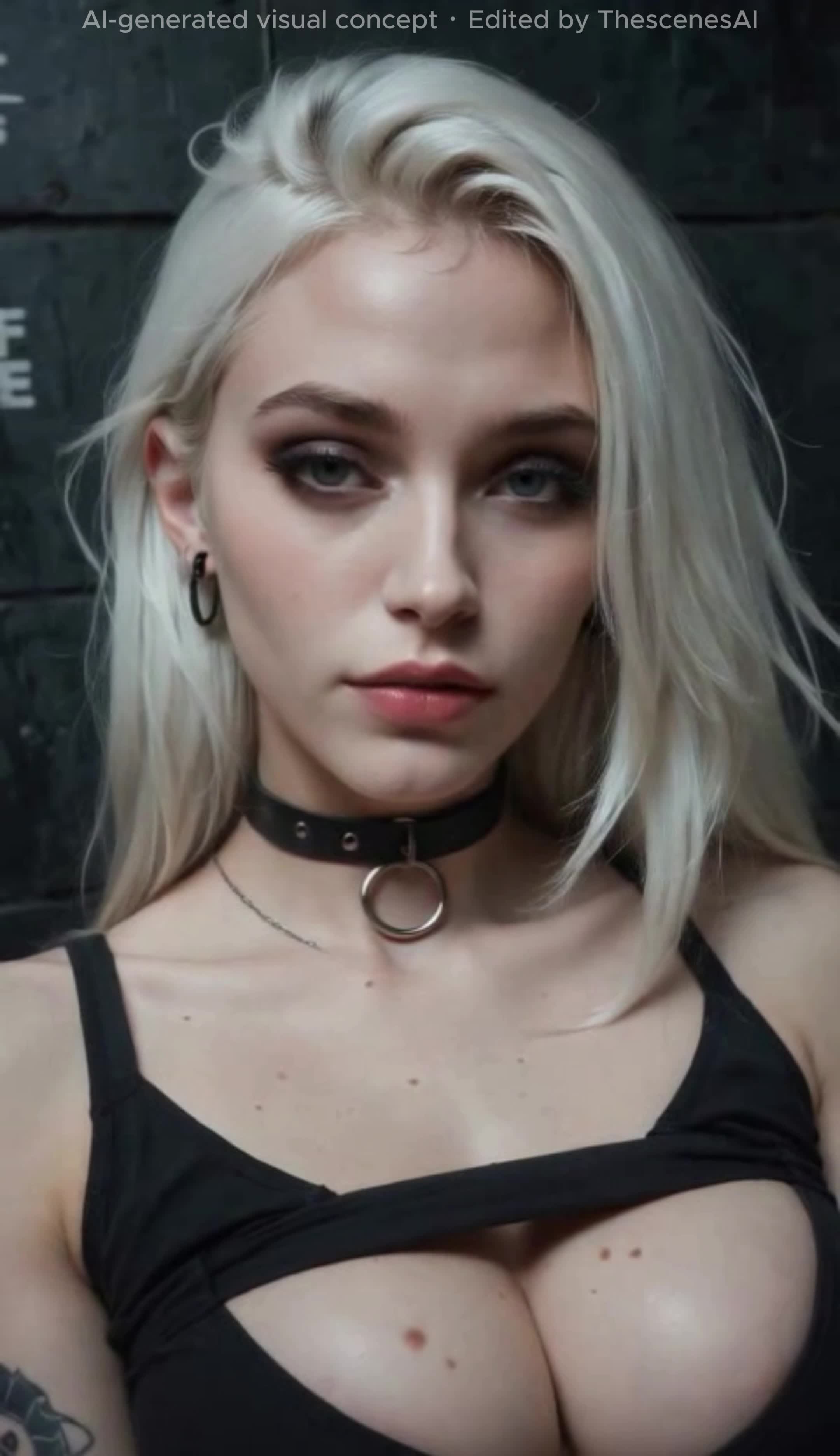 AI POV Hot Emo Blonde Goth Busty Girl Beautiful Babe Titfuck Anal And Facial Cumshot