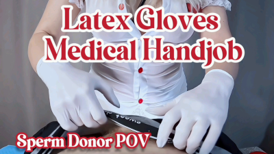 Latex Gloves Medical Handjob: Sperm Donor POV