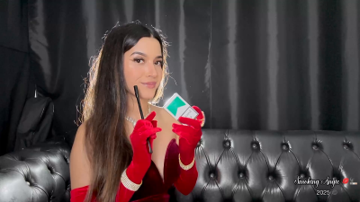 Elegant Smoking With Cigarette Holder Side View!