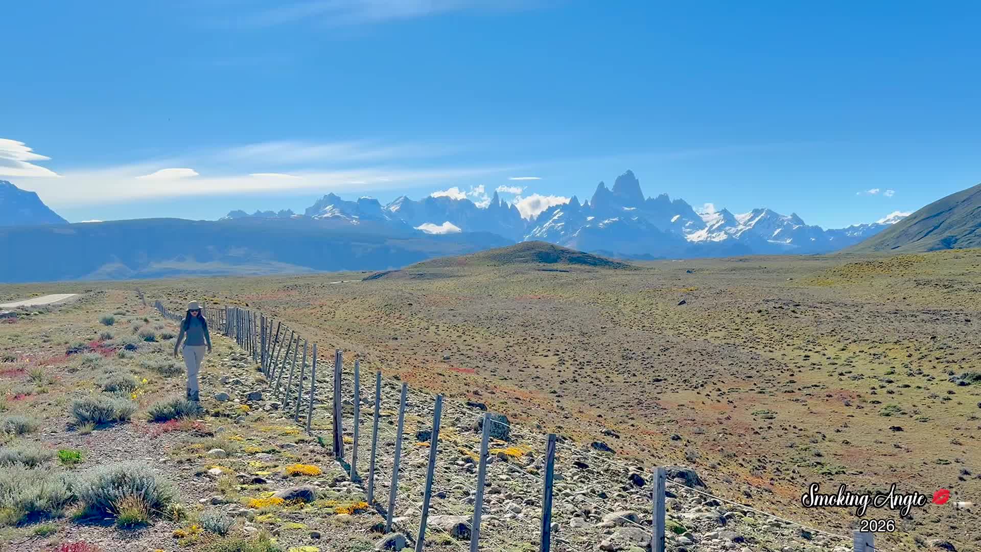 Angie Smoking With A View To Mount Fitz Roy In Patagonia!