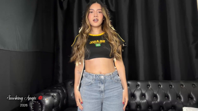 Smoking Marlboro Red 100S In A Brasil Top Crop And Jeans!
