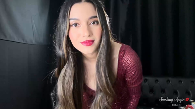 Angie Smoking vs 120S In A Red Sequins Minidress On Christmas Evening!