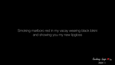 Smoking Marlboro Red 100S In My Vacay Wearing My Black Bikini And Showing You My New Lipgloss!