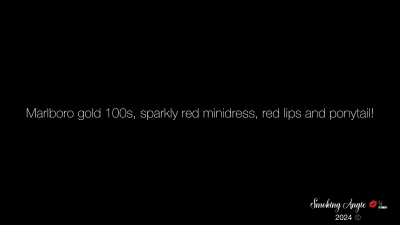 Marlboro Gold 100S, Sparkly Red Minidress, Red Lips, Ponytail And Lots Of Residual Exhales!