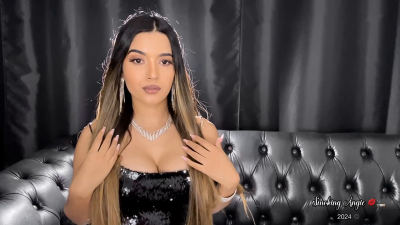 Smoking Elegance! Marlboro Menthol 100S, Black Sequins Dress, Long French Manicured Nails And Perfect Glossy Lips!