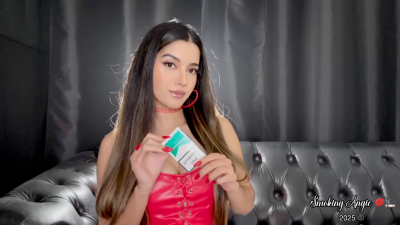 Red Leather Top, Omi's And Marlboro Menthol Close Up!